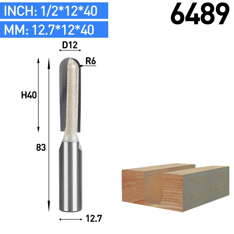 HUHAO 1 шт. 1/" хвостовик круглый нос фрезы коробка деревообрабатывающий Резак карбида вольфрама фрезы для дерева Концевая мельница - Длина режущей кромки: 6489