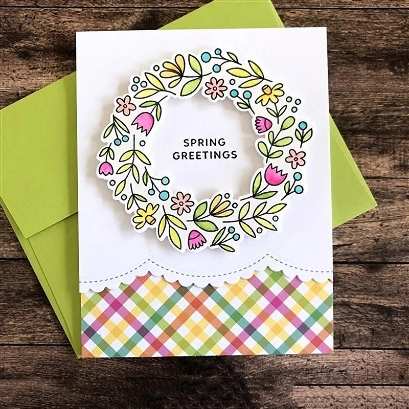 

JC Rubber Stamps and Metal Cutting Dies for Scrapbooking Greetings Wreath Craft Dies Cut Card Making Stencil Album Decoration