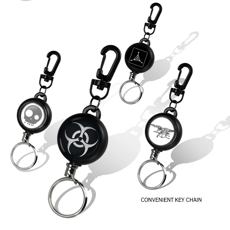 

1pc EDC Outdoor Tool Unisex Steel Rope Burglar Keychain Tactical Retractable Key Chain Camping Key Ring Tools