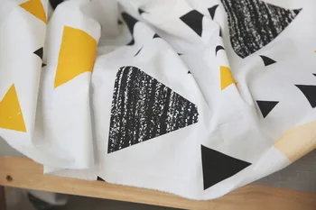 

free shipping Black and white triangle cotton bed cloth fabric children 's adult bed linen cotton fabric width 2.35 m