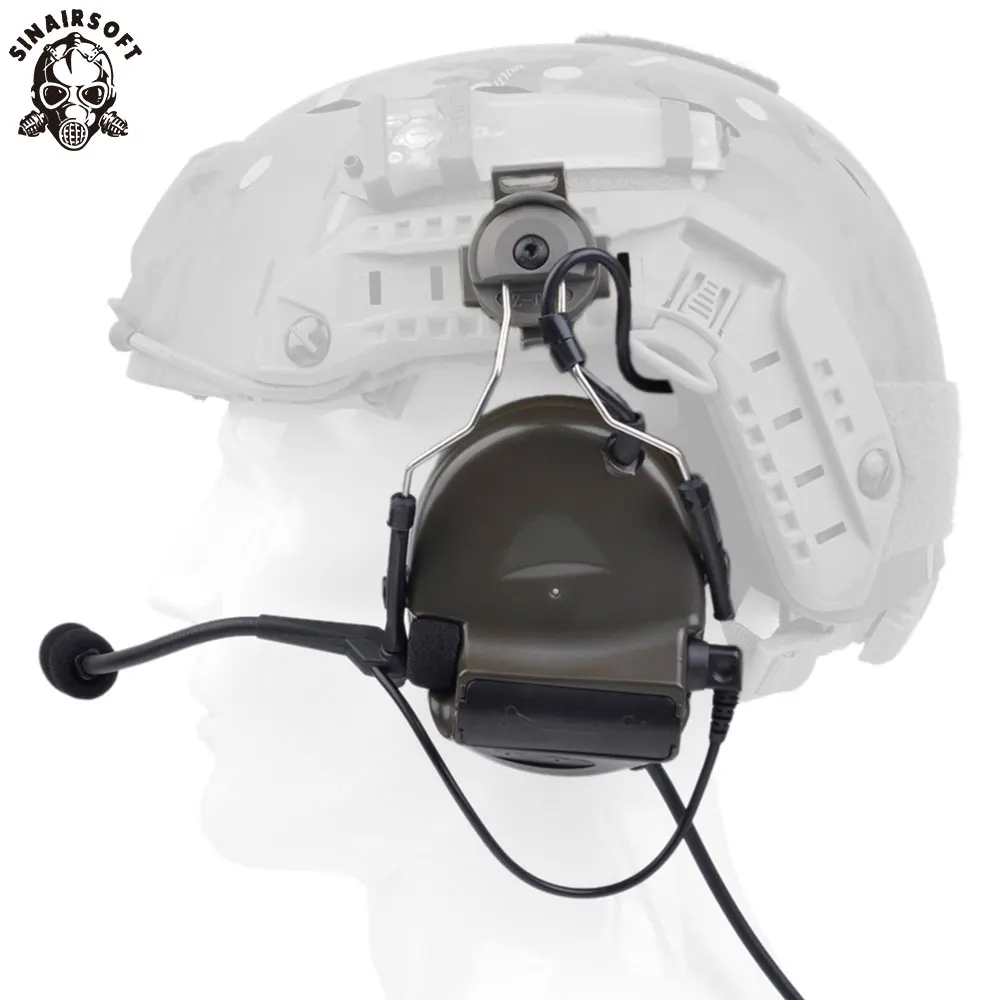 Fone de Ouvido Headset para Capacete Rápido e Adaptador Z-tático Tático Softair Aviação Peltor Comtac ii Rail Helmet Conjunto z 4 Headset Para Capacete RÁPIDO E Adaptador Rail Helmet conjunto