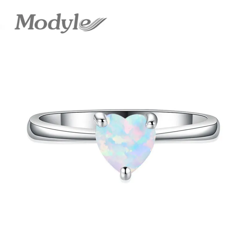 

Modyle Heart Cut Rainbow Opal Claddagh Ring Fashion White CZ Wedding Jewelry Black Gold Filled Engagement Promise Rings