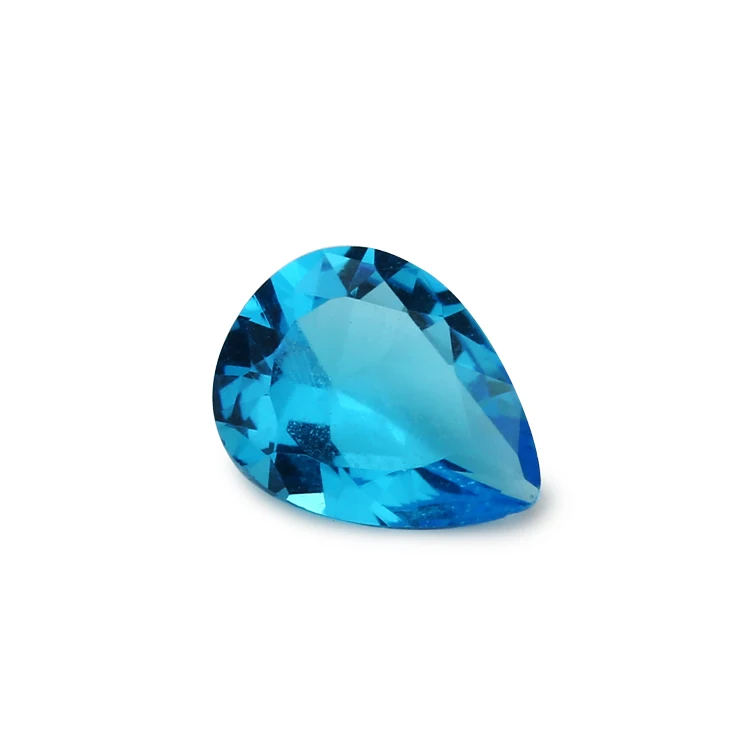 100pcs 3x3~10x10mm Pear Shape Loose Stone Dark Seablue Color Glass Synthetic Gems For Jewelry DIY | Украшения и аксессуары