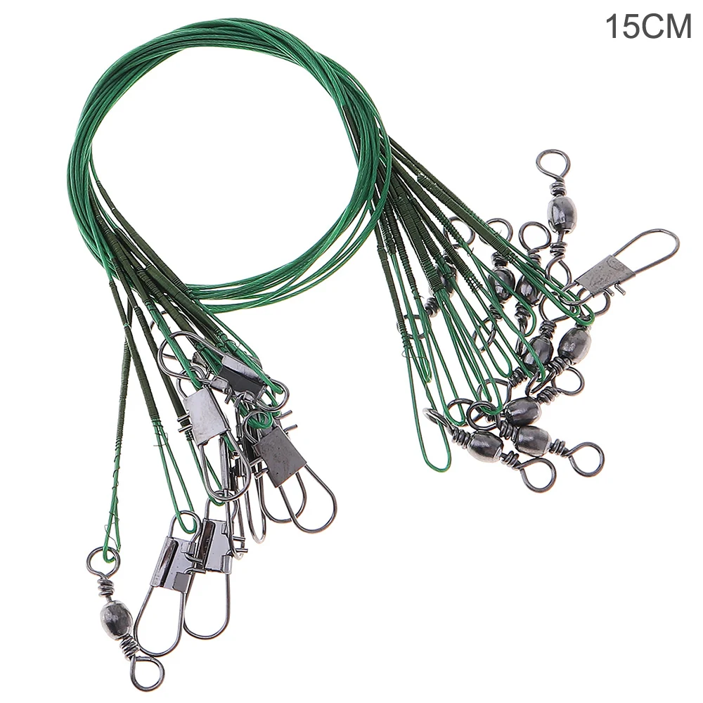 New Weihe 20pcs 20cm Stainless Steel Anti bite Fishing Lead Line Swivel ...