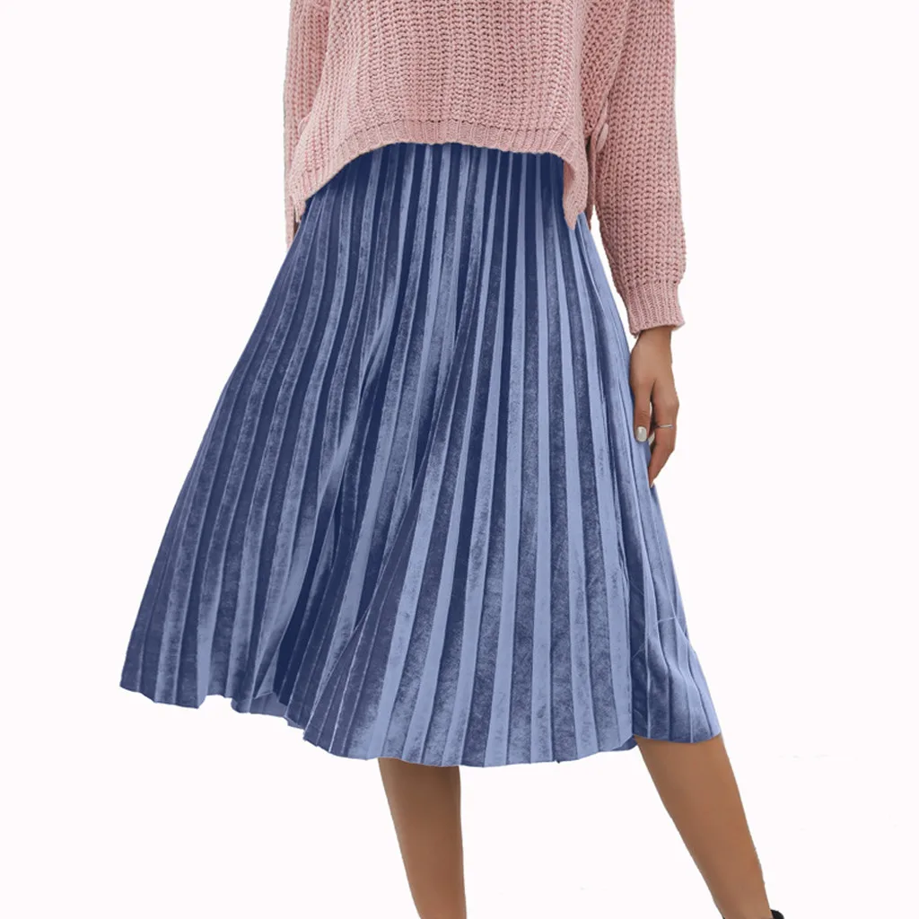 Faldas mujer moda новейшая Женская модная Однотонная юбка с высокой талией повседневная юбка в складку Браво сексуальная юбка шикарная Весенняя горячая распродажа