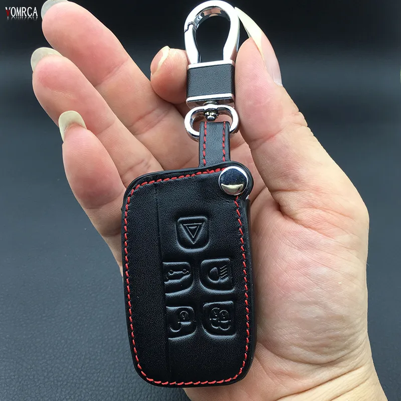 100 leather car remote key holder with key ring key ring for Land