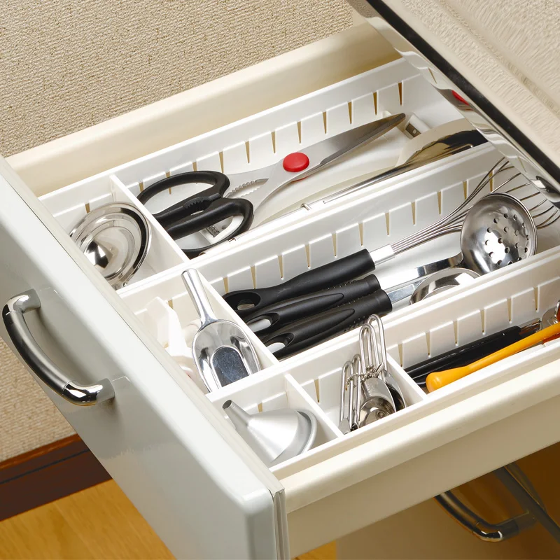 

Creative Design Adjustable Storage Drawer Organizer Home Kitchen Board Free Divider Makeup Tableware Storage Box