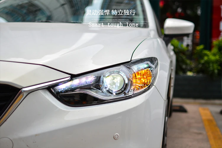 Sale Car Styling New For Mazda 6 led headlights 2014-2016 Led Mazda Atenza head lamp Angel eye led drl HID KIT Bi-Xenon Lens low beam 8