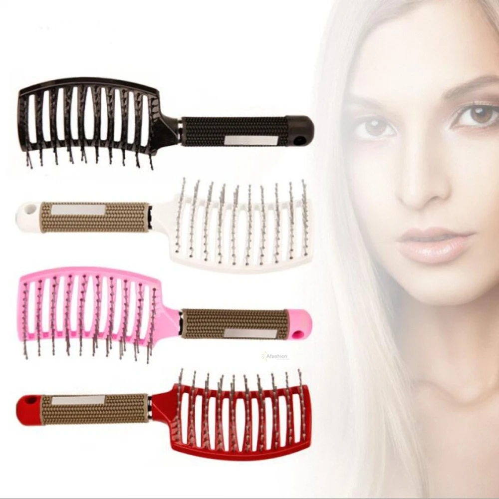 1pc Antistatic Heat Curved hair brushes Vent Combs for hair extension