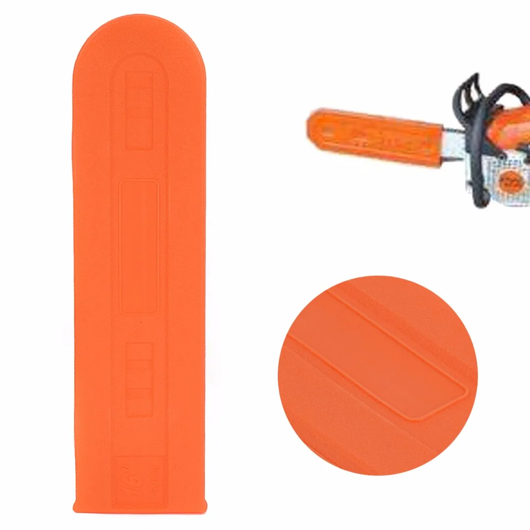 Mayitr 14 / 16'' Inch Chainsaw Bar Cover Scabbard Protector Universal Guide Plate Set Orange