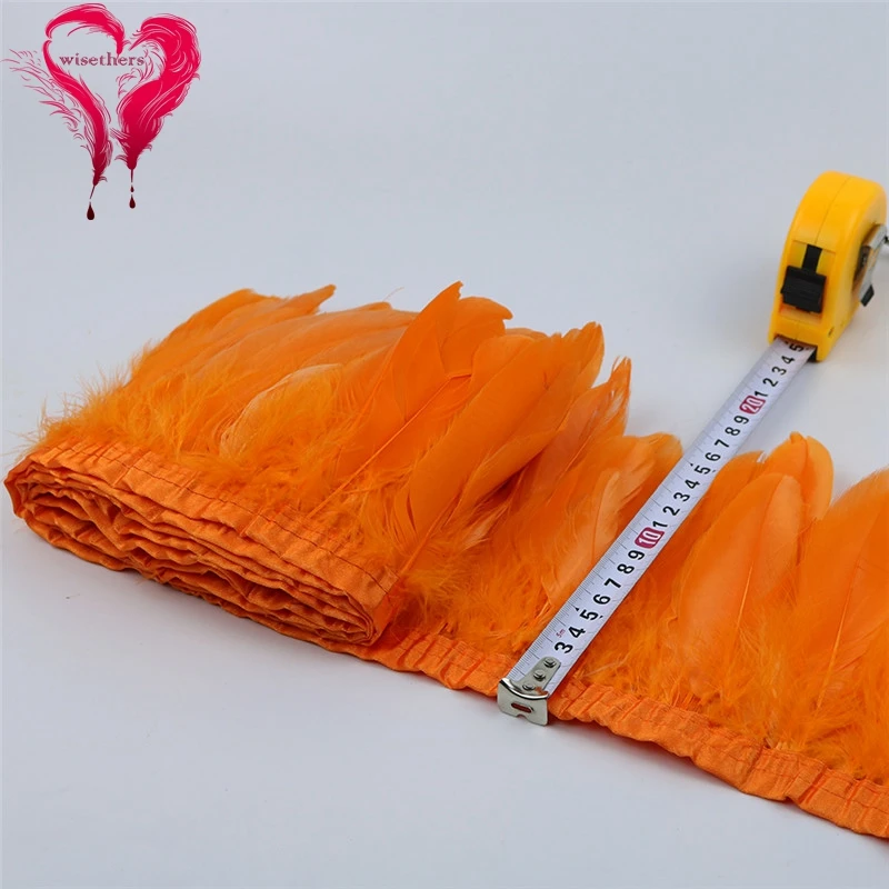 7 orange goose feather fringe 6