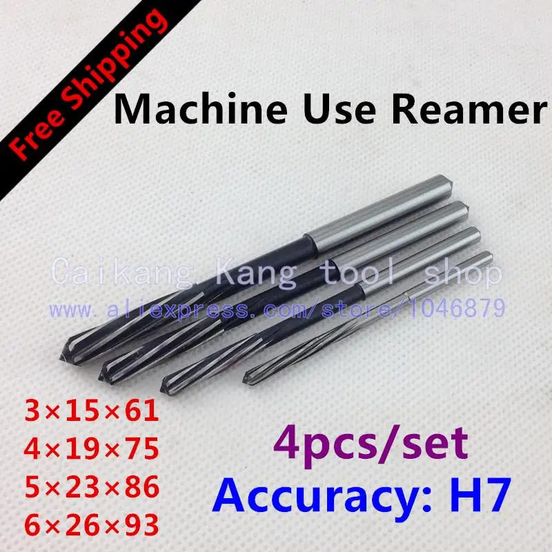 

Free shipping 4/set New High performance Spiral High cobalt Machine Reamer 3+4+5+6mm Accuracy: H7