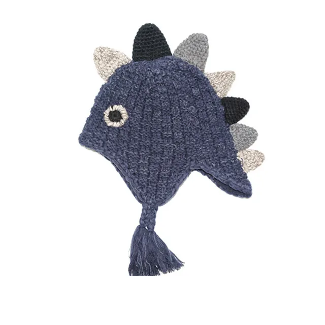 2021 autumn winter hand knitted  hat for baby boy and baby girl  hand knit hat for baby and kids child children crochet baby hat Navy Blue