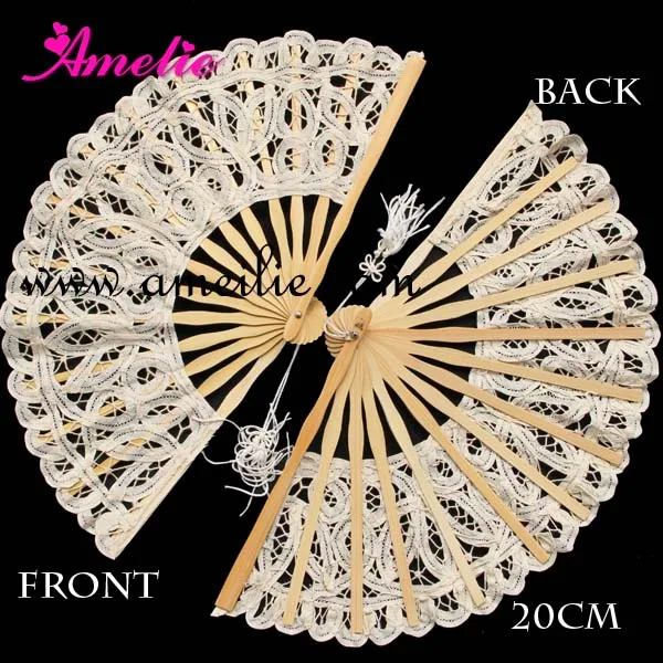 10pcs/lot Battenburg Lace Fan Adult Lace Fan for Wedding