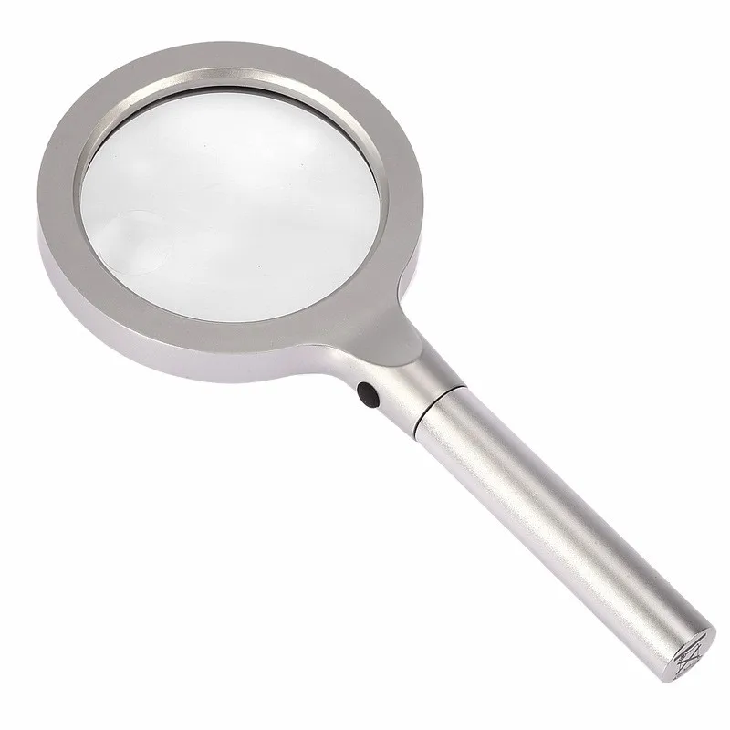 

TH-8013 All-metal Hand-held Magnifier with 12 LED Lamp Senior Reading Magnifier High-grade Gift Magnifier