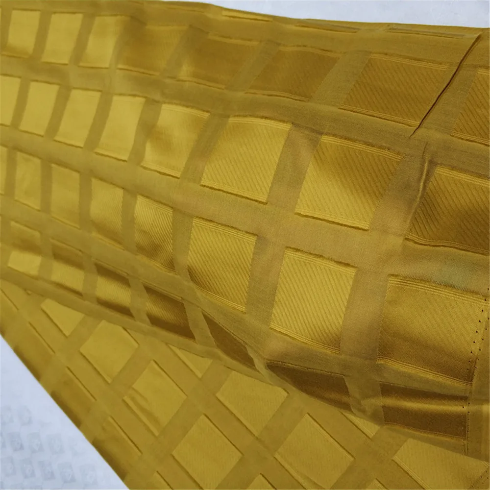 

Nigerian men lace fabric atiku fabric for men gold lace fabric 100%cotton tissu perlage dubai high quality 5yard/set L1402-1