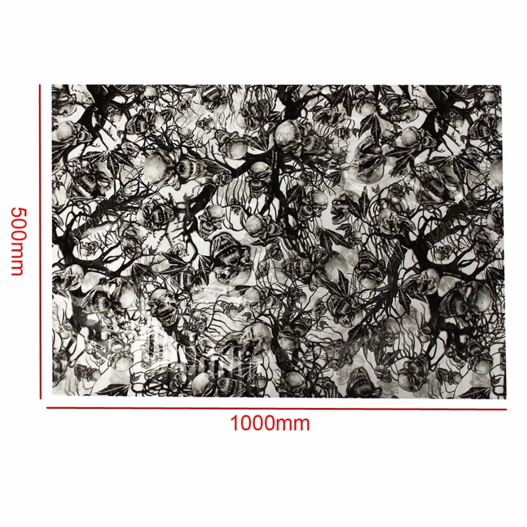 JX-LCLYL 0.5*1m Cool Skulls PVA Hydrographic Film Water Transfer Printing Film Hydro Dip