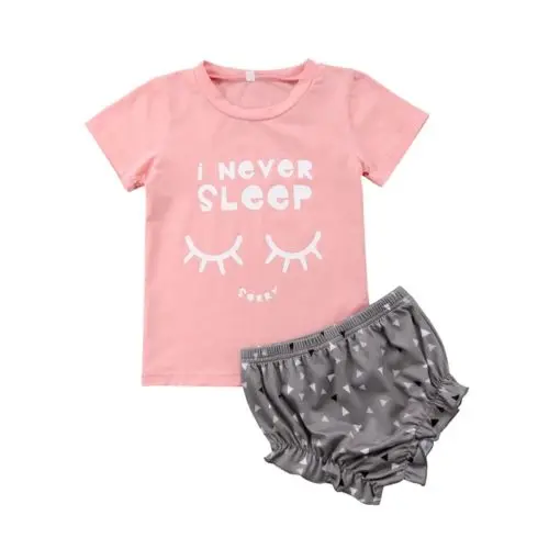 

Fashion Baby Girl Clothing Set 2Pcs Outfits Cotton T-shirt Tops Ruffle Shorts Cute Baby Clothes Infant Baby Girl 0-3T
