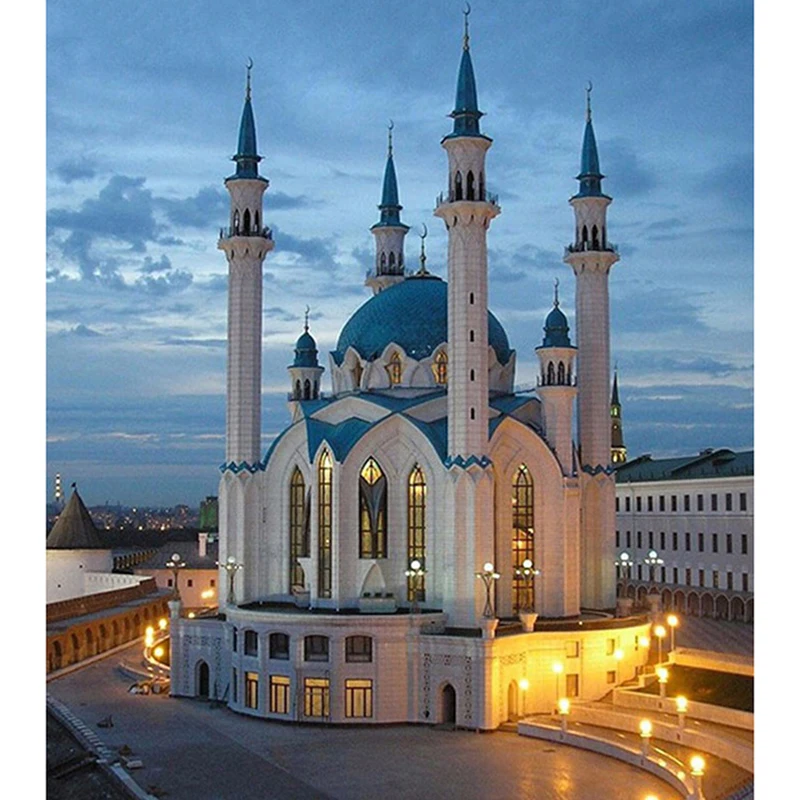 DIY Diamond Embroidery Full Resin Square 5D Pastd Diamond Pattern Kul Sharif Mosque Diamond Rhinestone Mosaic