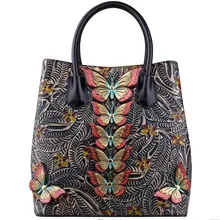 LUOFEIHUA женская сумка из натуральной кожи Новая роскошная кожаная сумка с вышивкой дизайнерская сумка