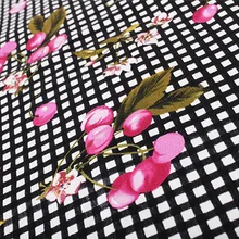 Telas винтажная черная клетчатая красная вишня хлопковая Лоскутная Ткань метр tecidos para artesanato швейная одежда платье тканевая мебель