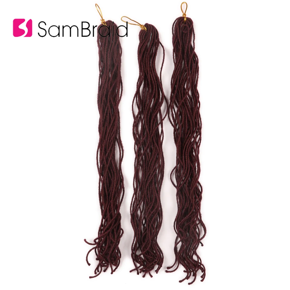 SAMBRAID 20 дюймов Faux locs вьющийся кроше оплетка для волос 30 корней/упаковка канекалон синтетические плетеные волосы для наращивания