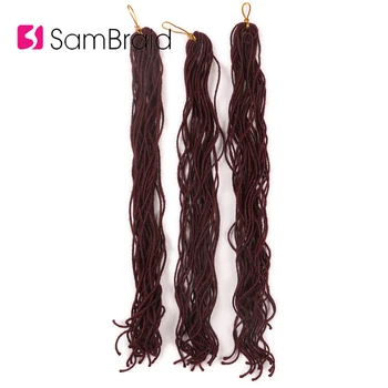 

SAMBRAID 20 Inch Curly Faux Locs Crochet Hair Crochet Braid Synthetic Hair Braiding Hair Extensions 40g/pack