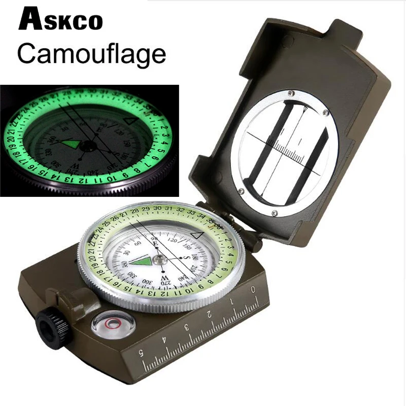 Metal Lensatic Compass Military Camping Hiking Style Survival Marching SK