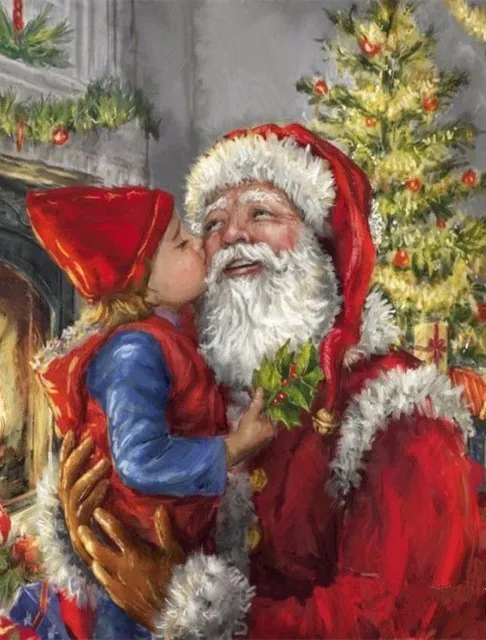 AZQSD Алмазная картина Санта Клаус Алмазная мозаика Рождественская Алмазная вышивка зимняя 5D DIY Полная квадратная вышивка крестиком домашний декор - Цвет: BB214Z