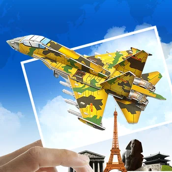

3D Puzzle DIY Model Kids Toy Military Style Fighter Puzzle F12 Plane puzzle 3d building puzzles Gift For Children