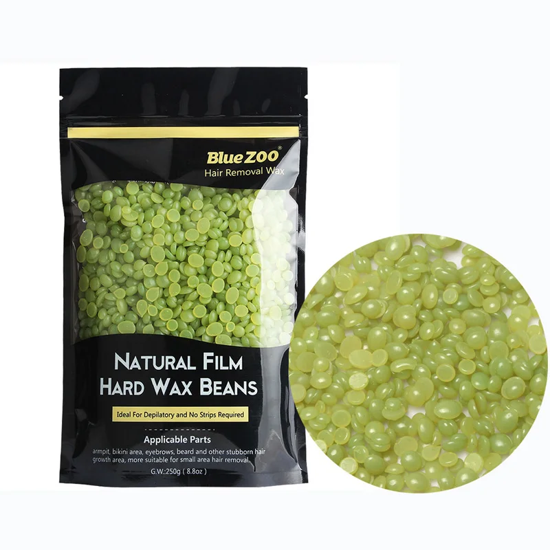 New 250g Green Wax Beans Free Paper Heater Hard Wax Pearl Non