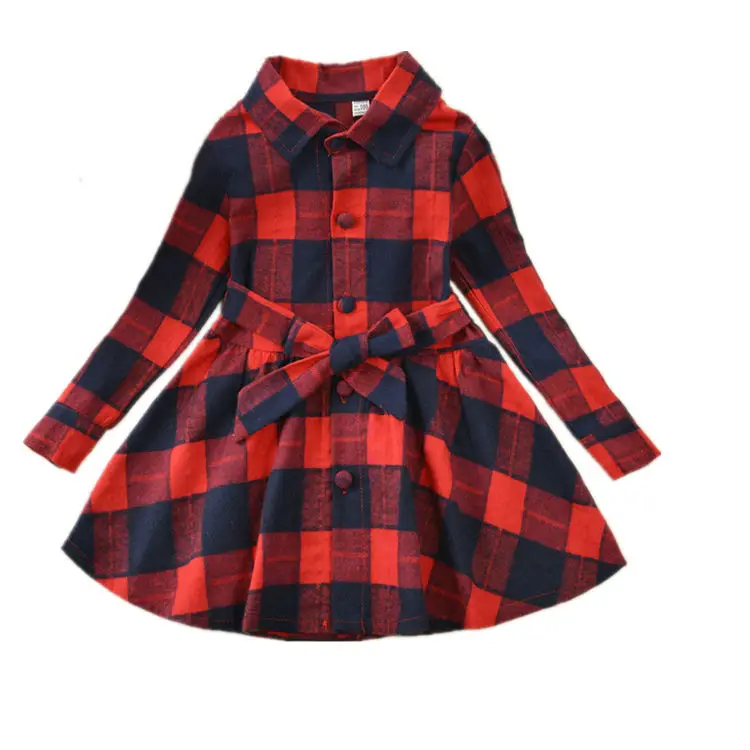 

Children Clothing Manufacturers China Kids Plaid Shirt Dress 2017 New Arrivals Fashion Spring Autumn Long Sleeve Girls Outfits