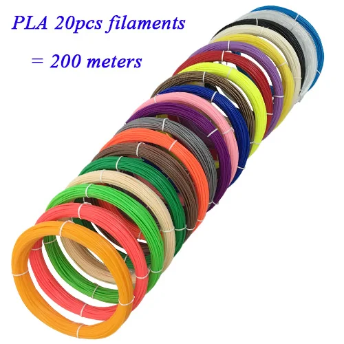 3ddplus 20 цветов или 10 цветов/комплект 3D волокнонные нити ABS/PLA 1,75 мм Пластик резиновые печати Материал для 3D-принтеры ручки с филаментом герметично - Цвет: PLA 20 filaments