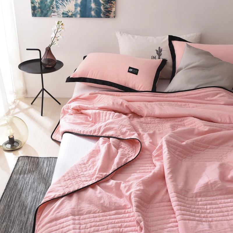 1pc Summer Quilt ( No Pillowcases) Summer Bed Cover Pink Quilt Bedding