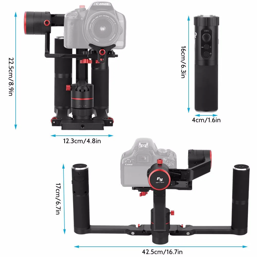 Feiyu Tech Feiyu a2000 3-осевому гидростабилизатору+ кран с двойной ручкой стабилизатор для Canon 5D серии, для SONY A7 серии, Feiyu Gimbal для цифрового фотоаппарата Panasonic