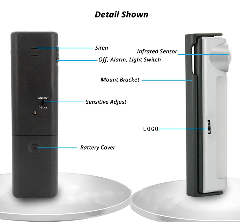 LPSECURITY детектор движения инфракрасный датчики сигнализации с ночник, свет или движения, громкий 100dB для дома, прихожих, шкафы