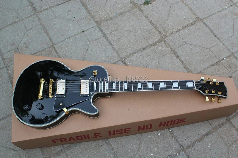 

black custon shop 1958 electric guitar ebony fingerboard music guitar