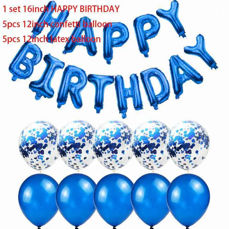 16 дюймов серебряные буквы шары с днем рождения фольгированные воздушные шары Алфавит День Рождения украшения дети взрослые воздушные шары для дня рождения - Color: Deep Blue
