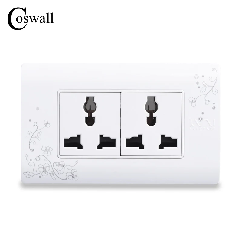 COSWALL универсальная Вилка Простой стиль настенная электрическая розетка многофункциональная 6 отверстий розетка с детской защитной дверью - Тип: Настенная розетка