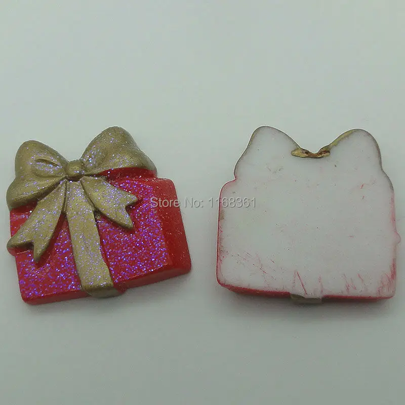 1pcs/lot resin flatback glitter gift 29mm Cabochons Scrapbooking Hair Bow Center DIY Christmas decration C108-6