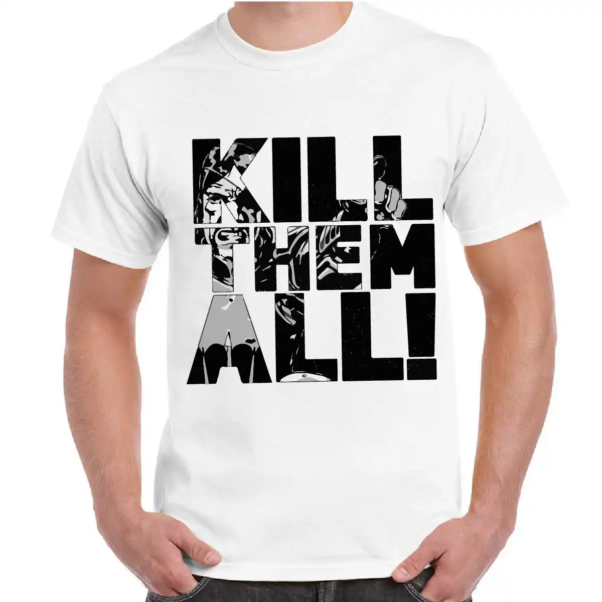 Модные Классические футболка серия ТВ The Walking Dead Maglietta Cotone Uomo Con Stampa убить их всех