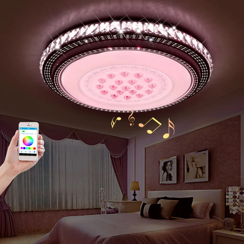 Новый RGBW Музыка Светодиодный потолочный светильник с Bluetooth и пульт