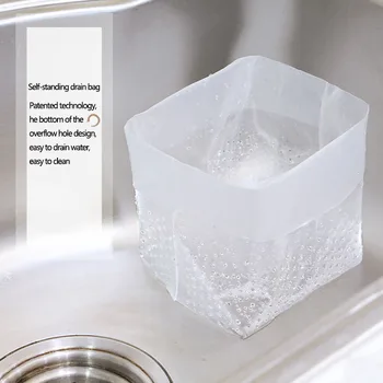 

Kitchen Supplies Drain Bag Garbage Plastic Bag Large Capacity Perforated Self-Standing White Plastic Bag