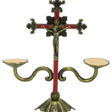 Hankroi 9 дюймовый металлический стоящий крест Распятие с подсвечником