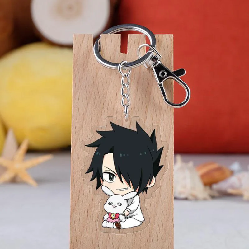 

Anime The Promised Neverland Yakusoku No Neverland Keychains Two-sided Acrylic Pendant Keyring