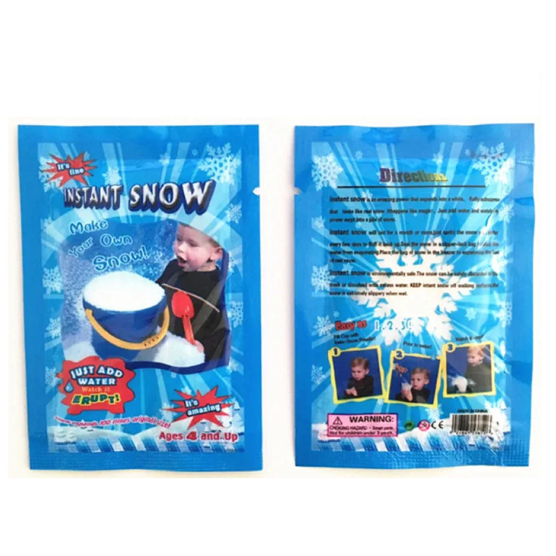 10pcs/lots White Frozen Snow Christmas Wedding Fake Magic Instant Snow Fluffy Super Absorbant Winter Decorations Party Navidad