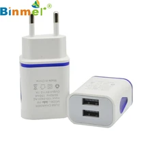 Binmer USB зарядное устройство 5 В 2.1A Высокое качество Горячая Распродажа светодиодный USB 2 порта настенный домашний дорожный AC зарядное устройство адаптер для S7 EU штекер зарядное устройство es