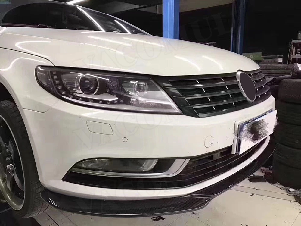 Углеродное волокно передний спойлер для Volkswagen Passat CC голова подбородка Лопата бампер Защита автомобиля Стайлинг