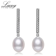LACEY pendientes para las mujeres de Calidad Superior 100% real genuino grado AAAA gota de agua pendientes de perlas de agua dulce, joyería de moda