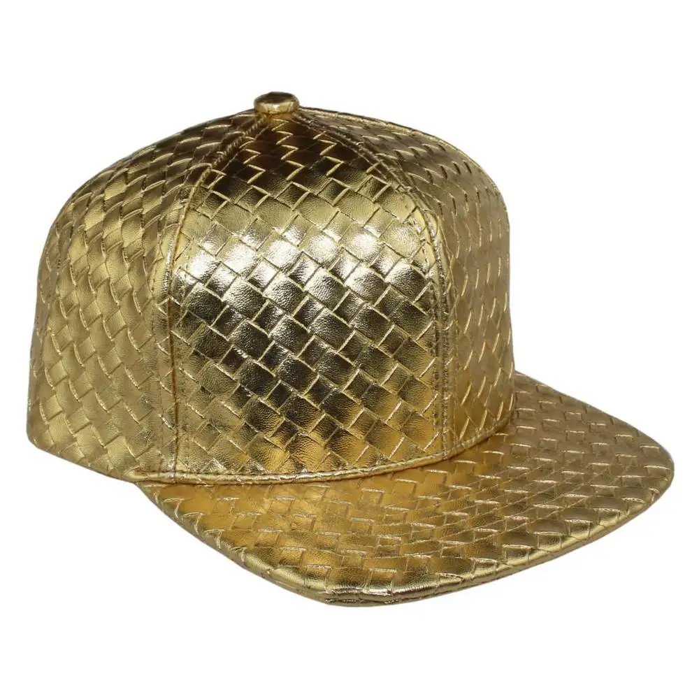 Bboy в стиле хип-хоп Танцы Шапки и шляпа бейсболка Человек Женщины Креста Ткань Кожа Cap Летний плед дизайн открытый ВС шляпы Повседневная 7 видов цветов - Цвет: Золотой